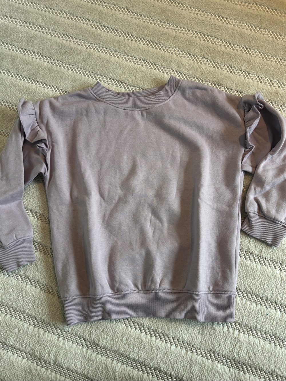 H&M Girls Lavender Ruffle Shoulder Sweatshirt